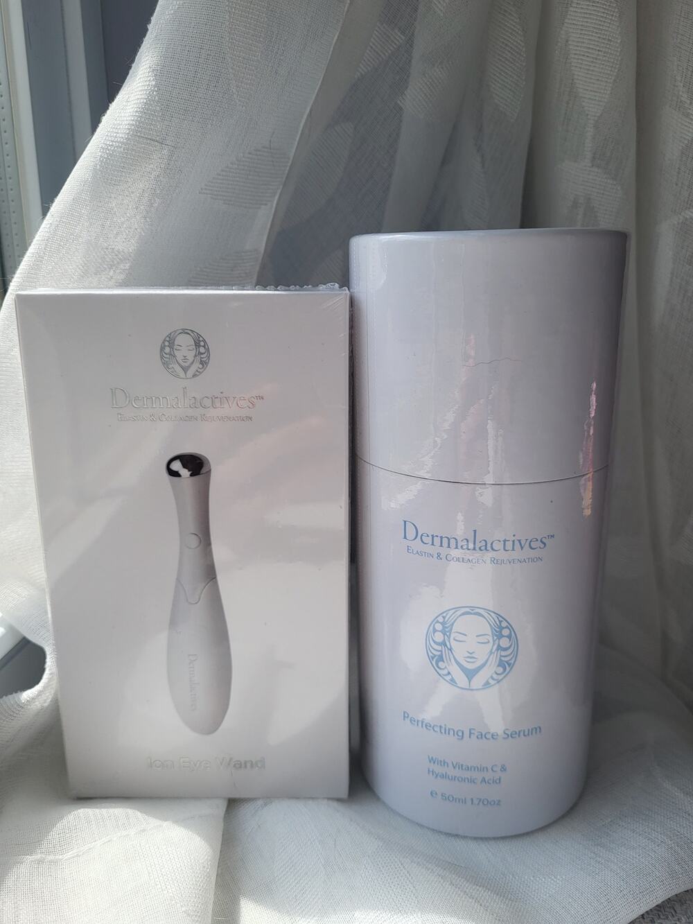 NIB Dermalactives Skincare Bundle: Perfecting Face Serum & Ion Eye Wand